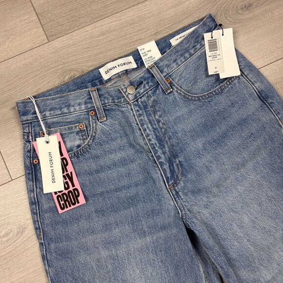 Denim Forum Womens The 90s Iggy Low Rise Cropped Straight Jeans Blue Size 27 - Picture 6 of 10